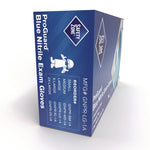 ProGuard Nitrile Gloves, Powder-Free, Large, 3 mil (Palm), 3.5 mil (Fingers), Blue, 100/Box, 10 Boxes/Carton