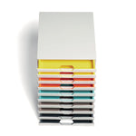 VARICOLOR Stackable Plastic Drawer Box, 10 Drawers, Letter to Folio Size Files, 11.5 x 14 x 11, White