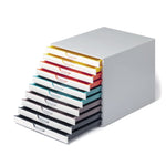 VARICOLOR Stackable Plastic Drawer Box, 10 Drawers, Letter to Folio Size Files, 11.5 x 14 x 11, White