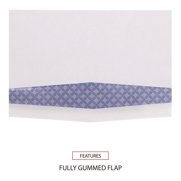 Open-Side Security Tint Business Envelope, 1 Window, #10, Commercial Flap, Gummed Closure, 4.13 x 9.5, White, 500/Box