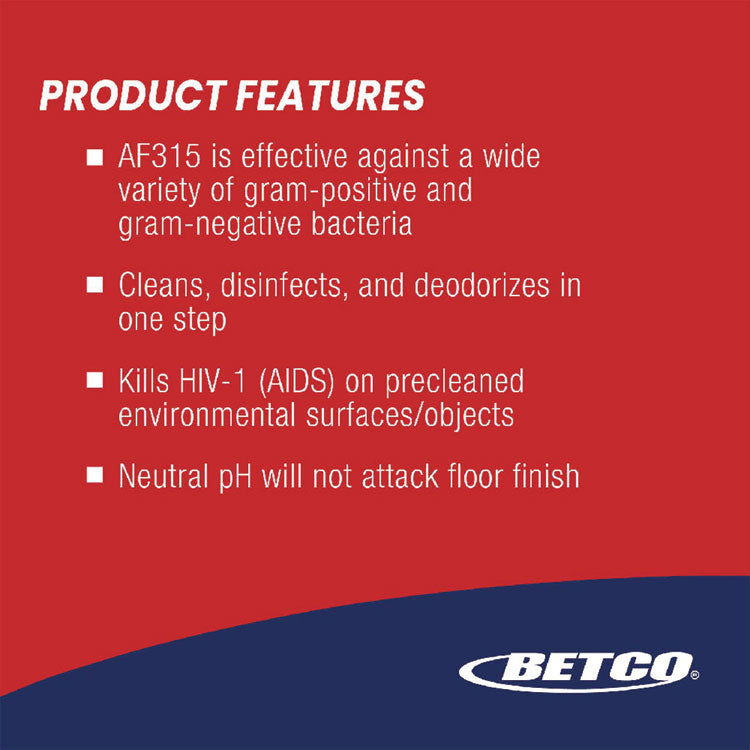 AF315 Disinfectant Cleaner, Citrus Floral Scent, 55 gal Drum