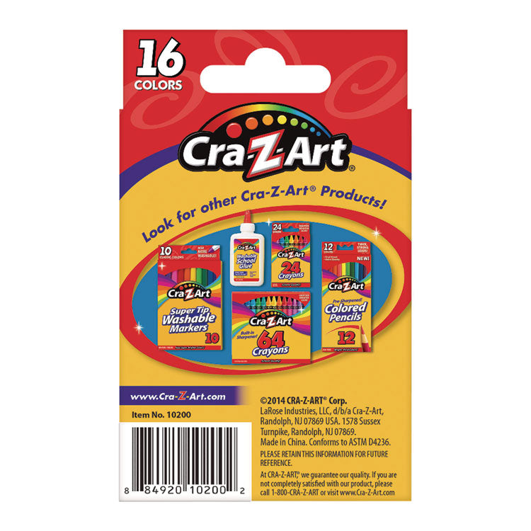 Crayons, 16 Assorted Colors, 16/set