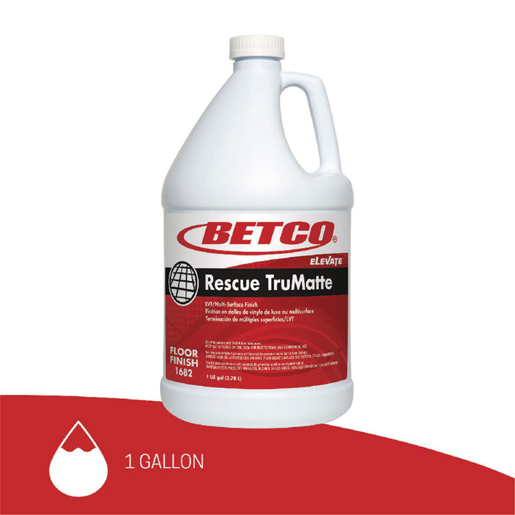 Rescue TruMatte Floor Finish, 1 gal Bottle, 4/Carton