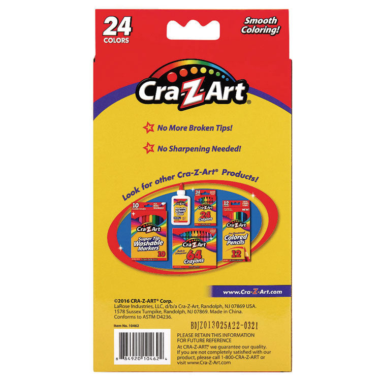 Twist Up Colored Pencils, 24 Assorted Lead Colors, Clear Barrel, 24/set