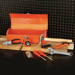 16-Piece Light-Duty Office Tool Kit, Metal Box, Red