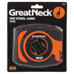 English Rule Measuring Tape, 0.38" x 100 ft, Steel, Yellow