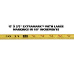 ExtraMark Power Tape, 0.63" x 12 ft, Steel, Yellow/Black