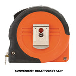 ExtraMark Tape Measure, 1" x 35 ft, Steel, Orange/Black