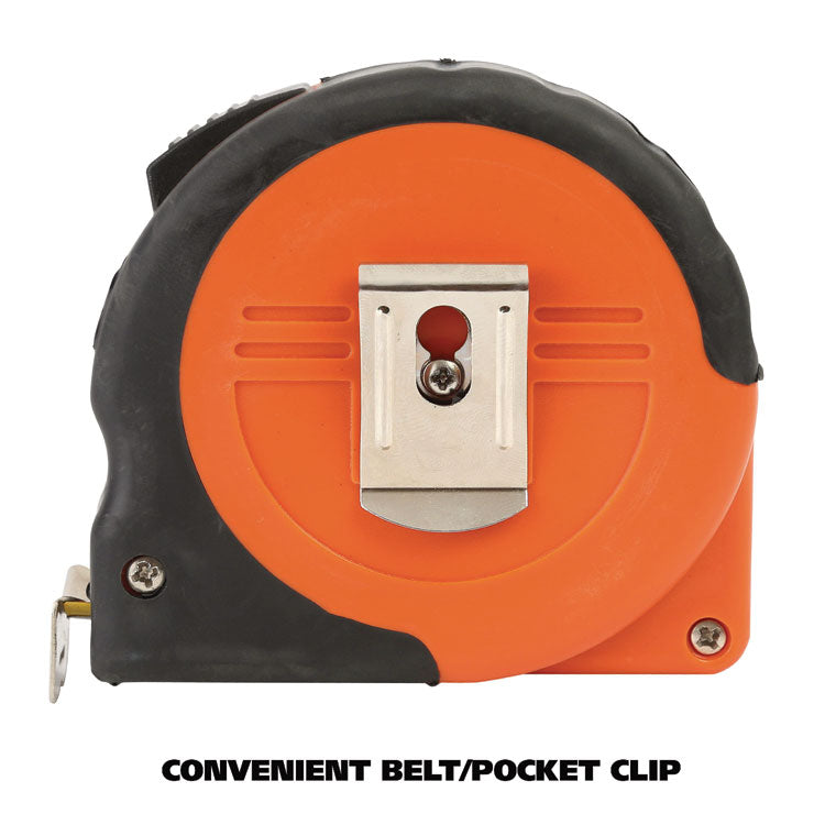 ExtraMark Tape Measure, 1" x 35 ft, Steel, Orange/Black