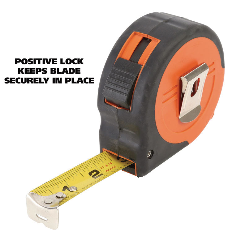 ExtraMark Tape Measure, 1" x 35 ft, Steel, Orange/Black