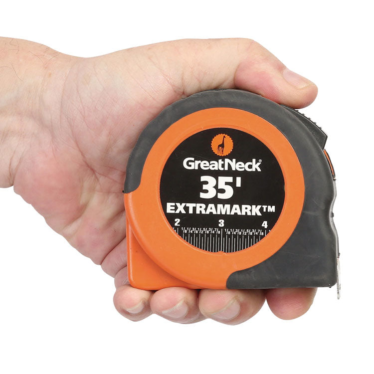 ExtraMark Tape Measure, 1" x 35 ft, Steel, Orange/Black