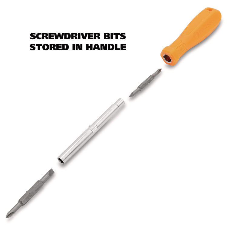 4 In-1 Screwdriver W/interchangeable Phillips/standard Bits, Assorted Colors