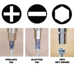 4 In-1 Screwdriver W/interchangeable Phillips/standard Bits, Assorted Colors