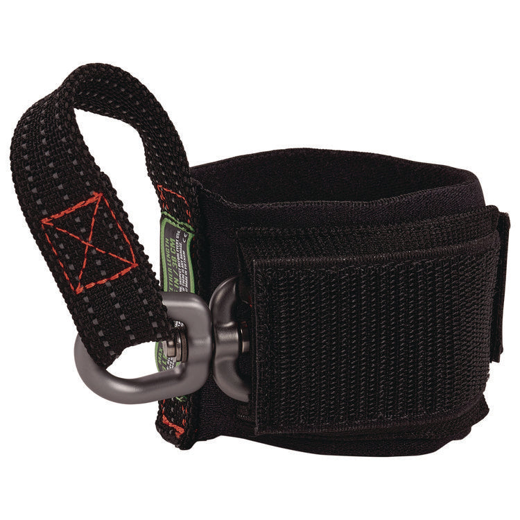 Squids 3122 Pull-On Wrist Tool Lanyard with Carabiner Anchor, 5 lb Max Working Capacity, 7" Long, Black