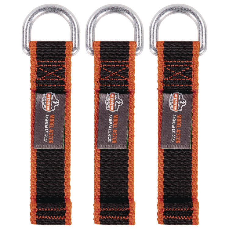 Squids 3706 Web Tool Tether Attachment with D-Ring Tool Tails, 5 lb Max Working Capacity, 5.5" Long, Black, 3/Pack