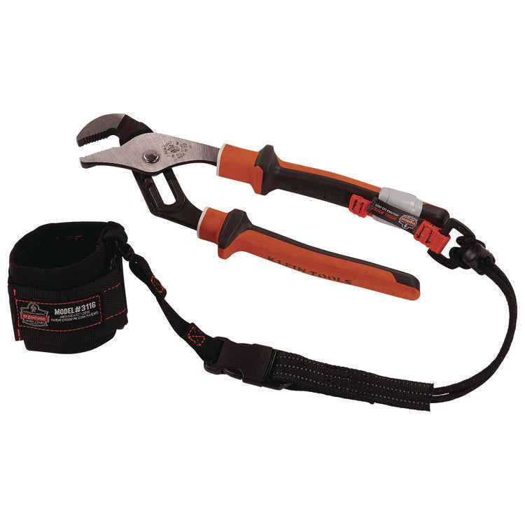 Squids 3707 Web Tool Tether Attachment w/ Non-Conductive D-Ring Tool Tails, 2 lb Max Working Capacity, 3.5", Orange, 6/Pack