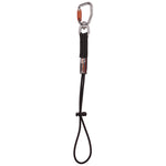 Squids 3714 Elastic Tool Tail Lanyard w/Carabiner and Cinch Loop, 10 lb Max Working Capacity, 15" Long, Black, 3/Pack