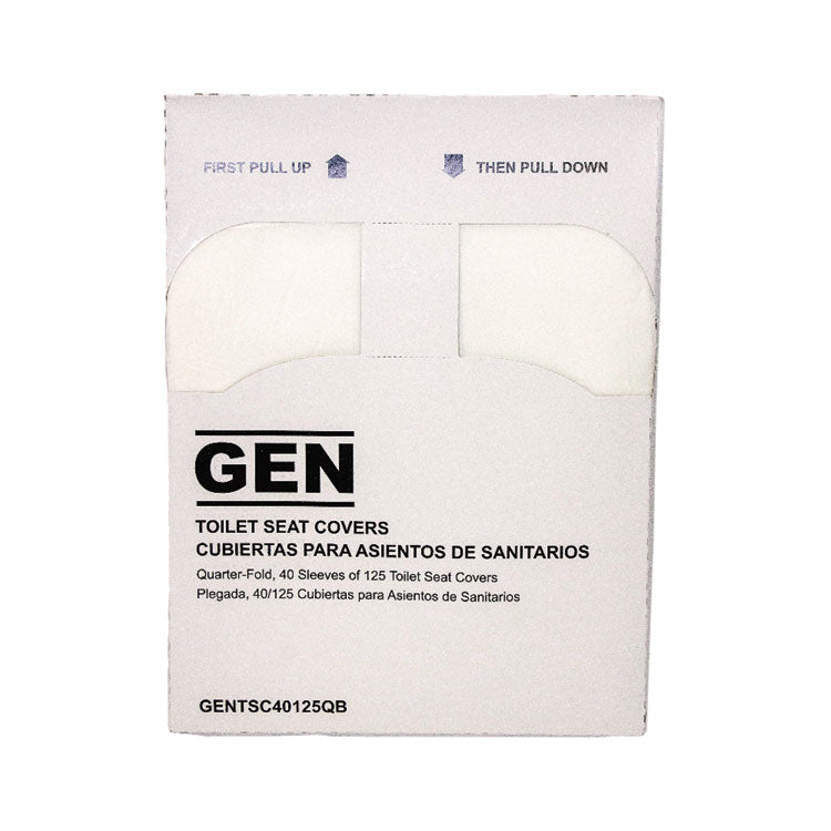 Quarter-Fold Toilet Seat Covers, 14.17 x 16.73, White, 5,000/Carton