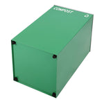 29 Gallon Trash/Recycling Cans, Steel, Green Compost Can with Square Lid, Black Trash Can with Square Lid