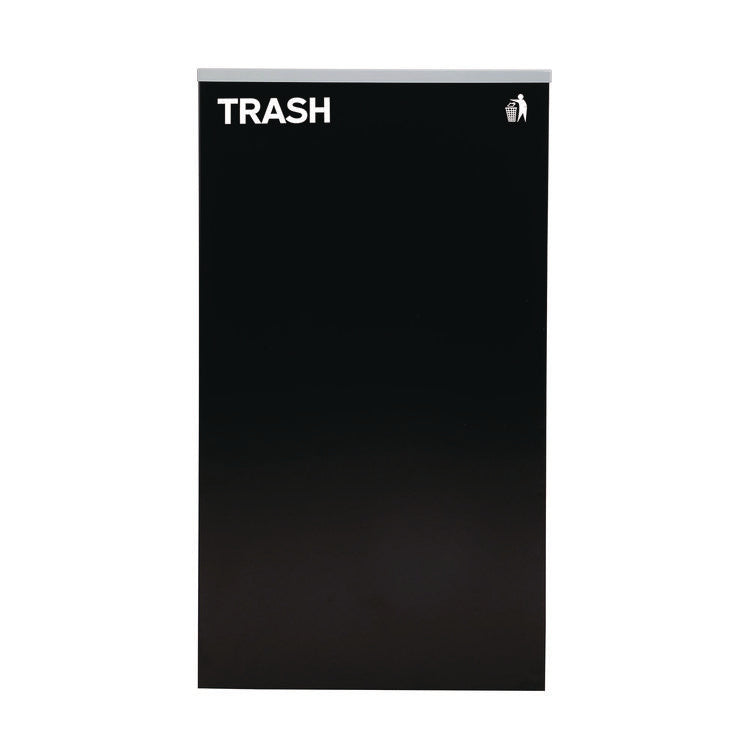 29 Gallon Trash/Recycling Cans, Steel, Blue Cans/Bottles Recycling Can w/Mixed Lid, Green Compost and Black Trash w/Sq Lid
