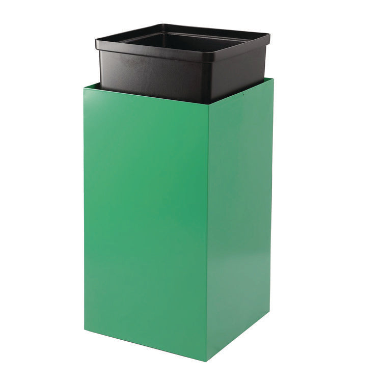 29 Gallon Trash/Recycling Cans, Steel, Green Can with Square Lid