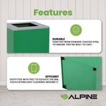 29 Gallon Trash/Recycling Cans, Steel, Green Can with Square Lid