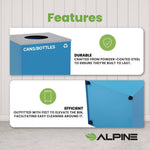 29 Gallon Trash/Recycling Cans, Steel, Blue Cans/Bottles Recycling Can with Circle Lid