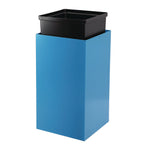 29 Gallon Trash/Recycling Cans, Steel, Blue Can with Circle Lid