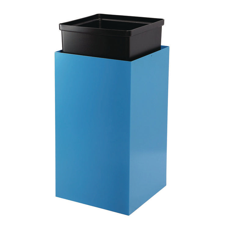 29 Gallon Trash/Recycling Cans, Steel, Blue Can with Circle Lid