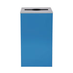 29 Gallon Trash/Recycling Cans, Steel, Blue Can with Mixed Lid