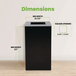 29 Gallon Trash/Recycling Cans, Steel, Black Can with Square Lid