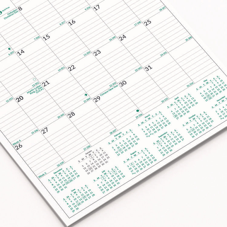 EcoLogix Monthly Wall Calendar, EcoLogix Artwork, 12 x 17, White/Green Sheets, 12-Month (Jan to Dec): 2025