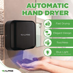 Hemlock Commercial Automatic 120V Hand Dryer, 6.69 x 11.41 x 12.31, Stainless Steel, Black