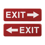 Emergency Exit Indoor/Outdoor Wall Sign, 9 x 3, Red Face, White Graphics, 2/Pack