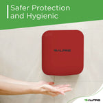 Hemlock Commercial Automatic 120V Hand Dryer, 6.68 x 11.41 x 12.31, Stainless Steel, Red