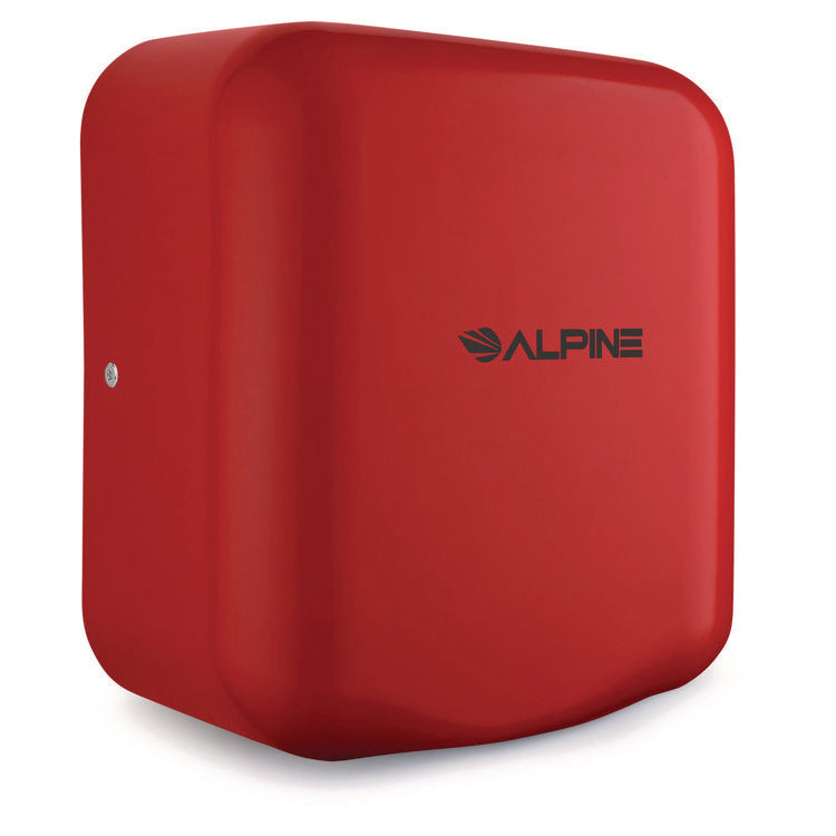 Hemlock Commercial Automatic 120V Hand Dryer, 6.68 x 11.41 x 12.31, Stainless Steel, Red
