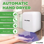 Hemlock Commercial 220V Automatic Hand Dryer, 6.68 x 11.41 x 12.31, Stainless Steel, White