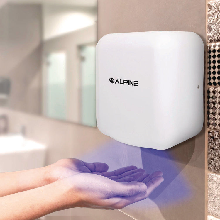 Hemlock Commercial 220V Automatic Hand Dryer, 6.68 x 11.41 x 12.31, Stainless Steel, White