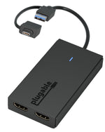 Plugable USB 3.0/USB-C to Dual HDMI Adapter, Black (UGA-HDMI-2S)