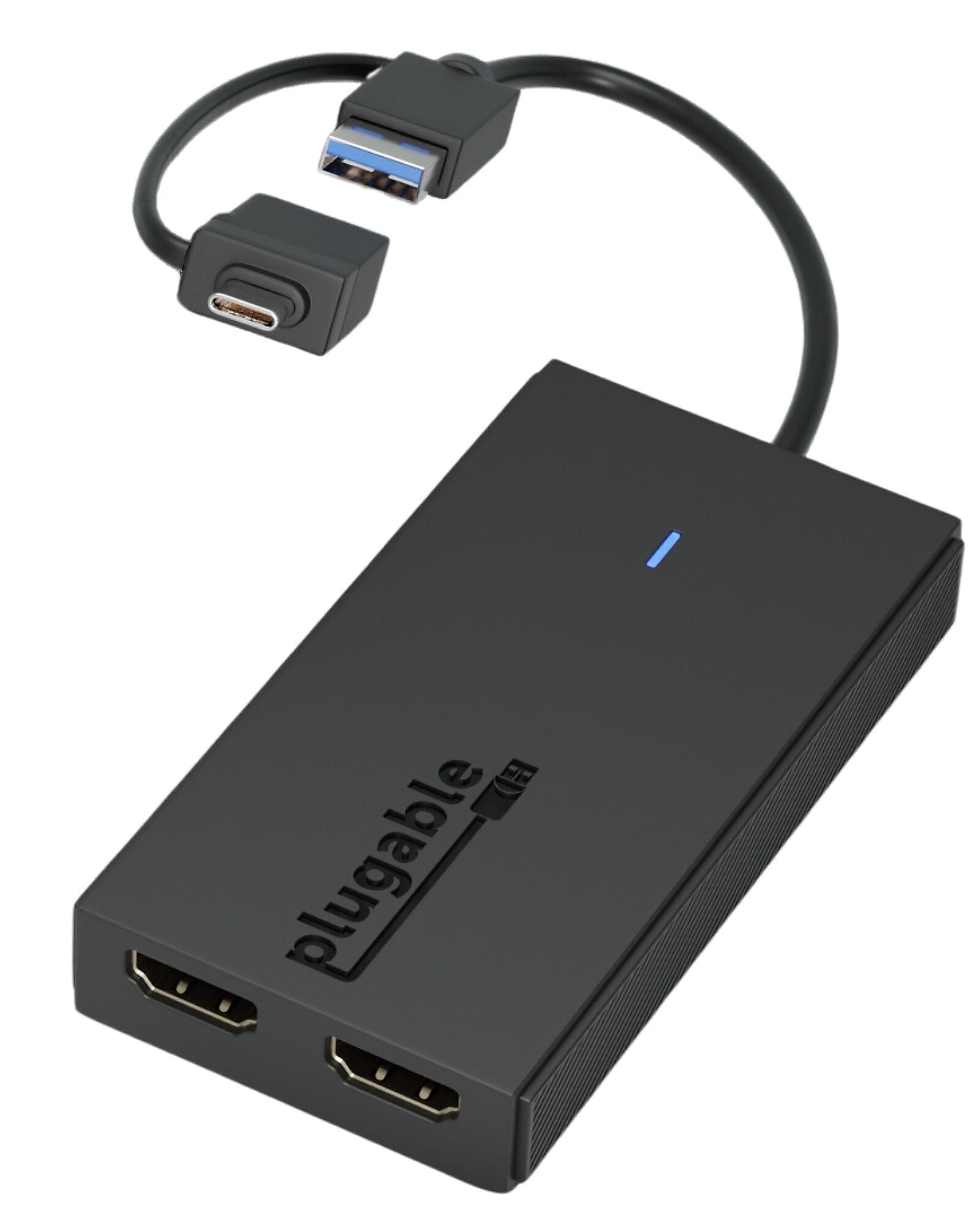 Plugable USB 3.0/USB-C to Dual HDMI Adapter, Black (UGA-HDMI-2S)