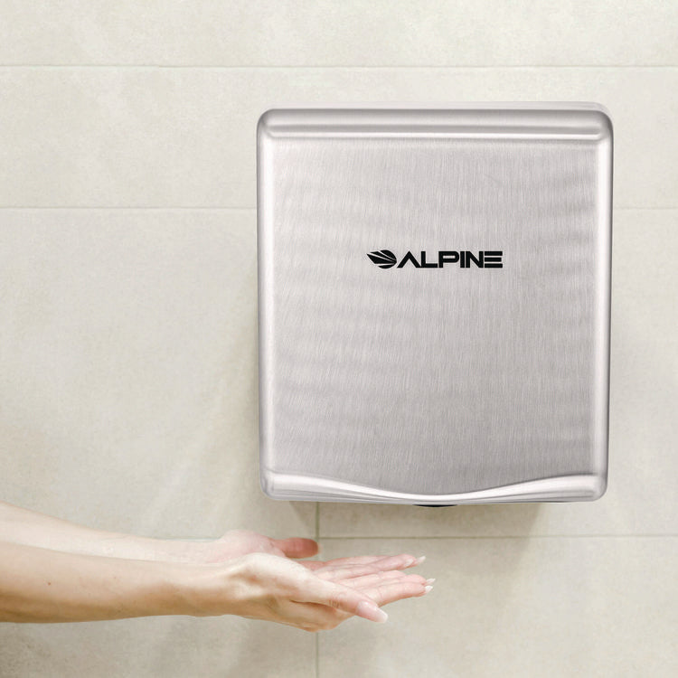 Willow Commercial 120V Automatic Hand Dryer, 3.93 x 11.25 x 12.63, Stainless Steel, Silver