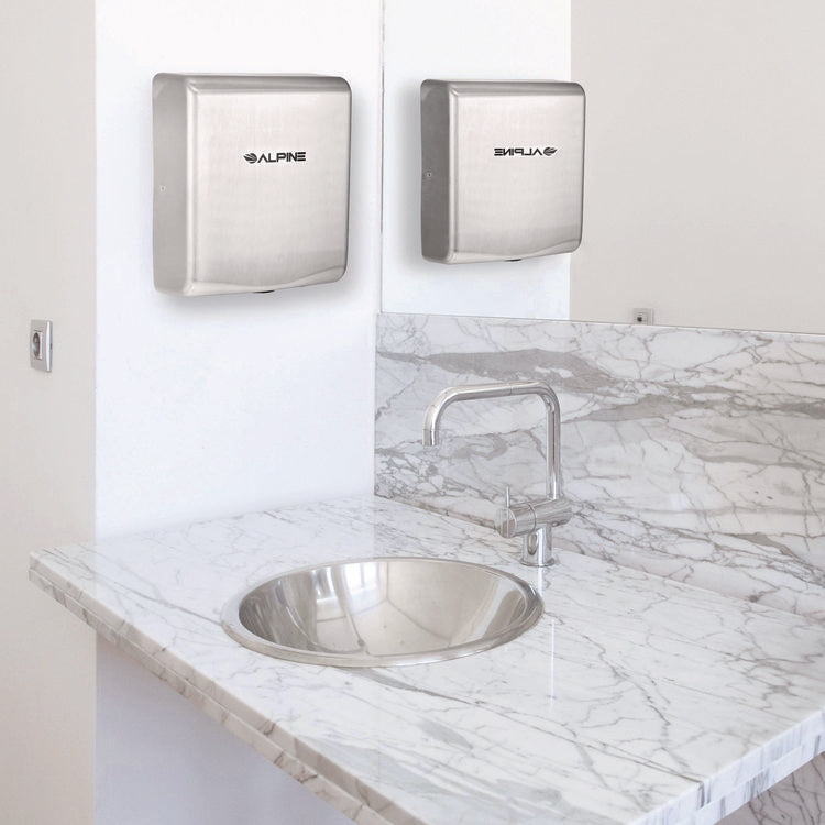 Willow Commercial 120V Automatic Hand Dryer, 3.93 x 11.25 x 12.63, Stainless Steel, Silver