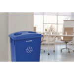 Slim 23 Gallon Recycling Bin, Plastic, Blue