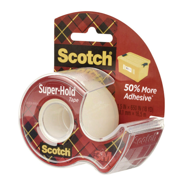 Super-Hold Wide Invisible Tape, 1.5" x 18 yds, Crystal Clear