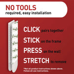 Picture Hanging Strips, X-Large, Removable, Holds up to 20 lbs per 4 Strips, Black, 4 Strip Pairs