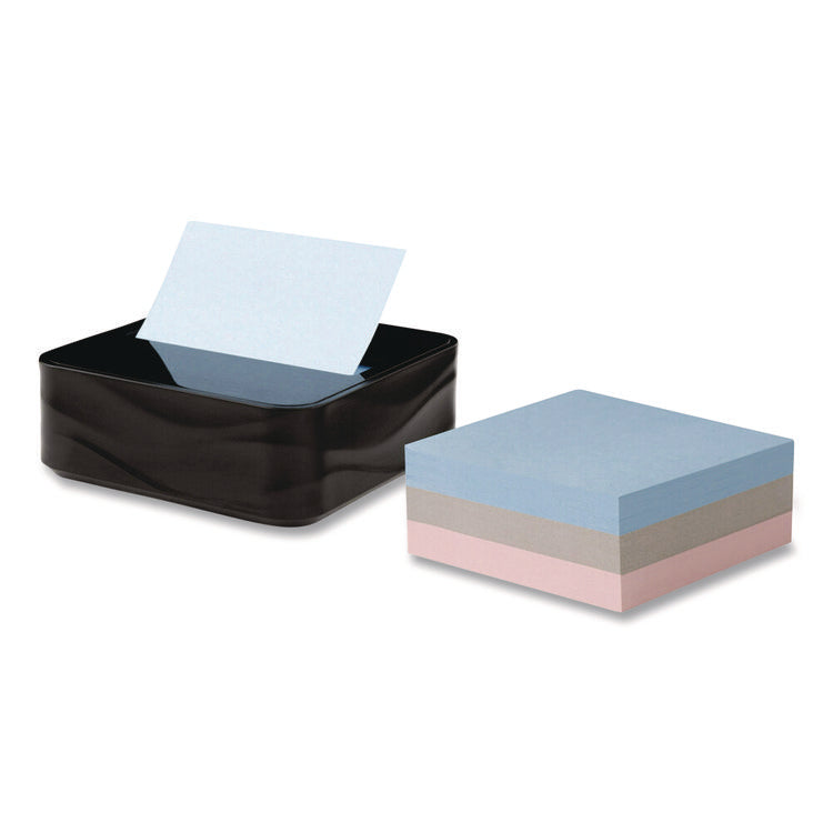 Wave Design Dispenser with Notes, For 3 x 3 Pads, Includes (3) 90-Sheet Simply Serene Collection Colors Pop-up Pads, Black