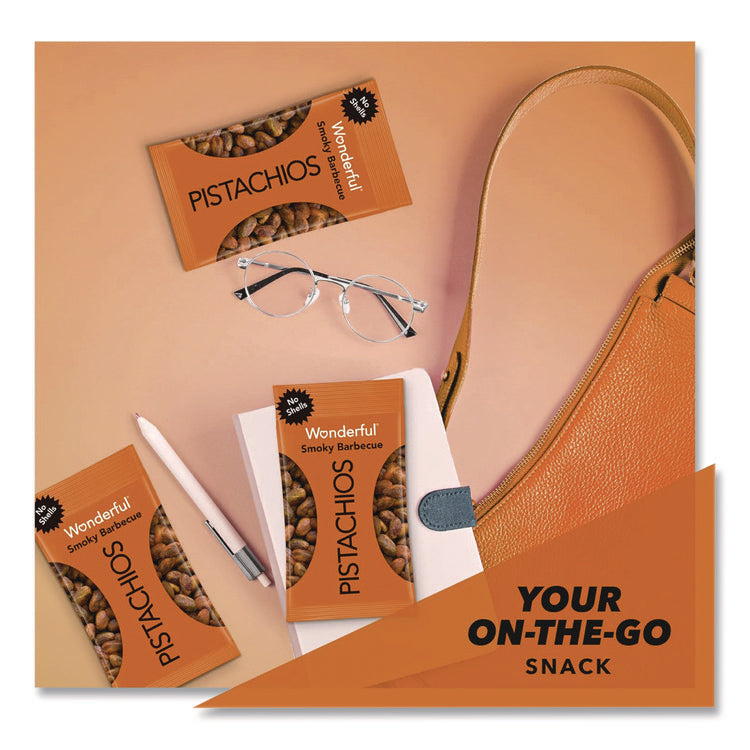 No Shells Smoky Barbecue Pistachios, 2.25 oz Pack, 8/Box