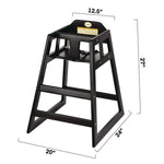 Wooden Stackable High Chair, Supports Up to 50 lb, 29.02" h, Espresso