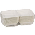EarthChoice PFAS Free Compostable Hinged Lid Container, 9 x 9 x 3, White, Sugarcane, 150/Carton