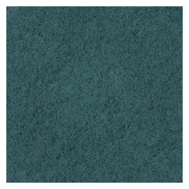 Heavy-Duty Scrubbing Floor Pads, 13" Diameter, Green, 5/carton